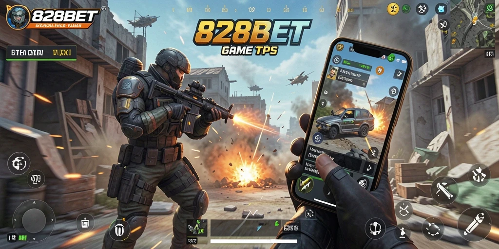 Tampilan gameplay menegangkan dari 828BET dengan aksi TPS yang intens.