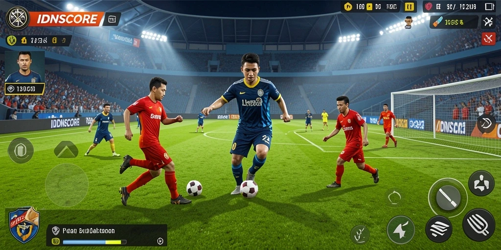 Tampilan gameplay yang menarik dan mendebarkan dalam IDNSCORE.