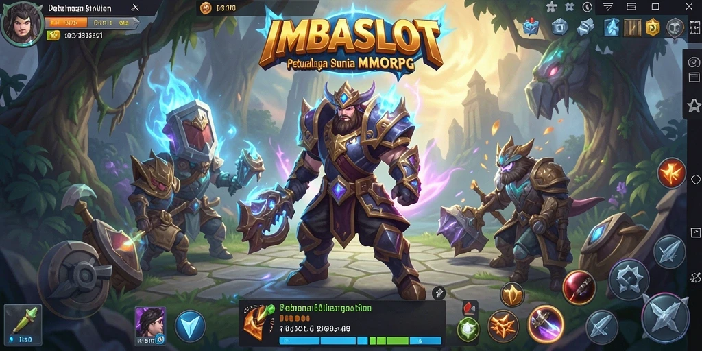 Screenshot gameplay IMBASLOT menunjukkan aksi seru dalam pertempuran MMORPG.
