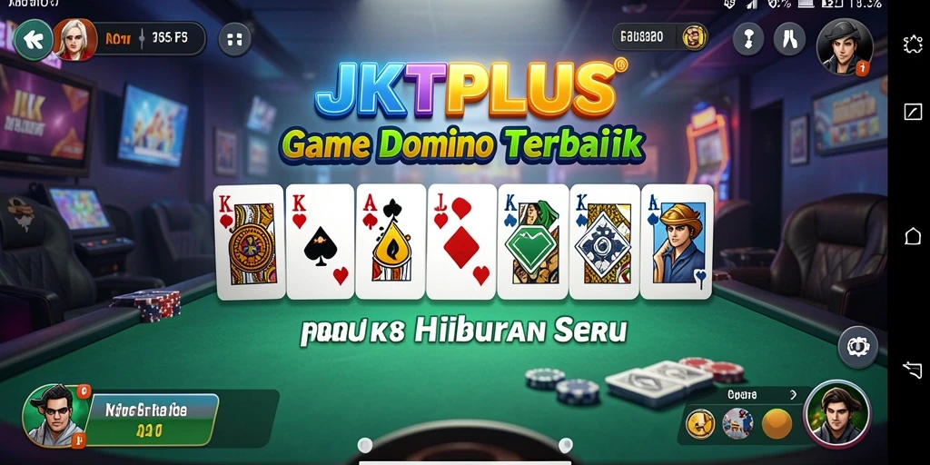 Tampilan gameplay JKTPLUS menunjukkan suasana kompetitif yang seru dalam permainan Domino.